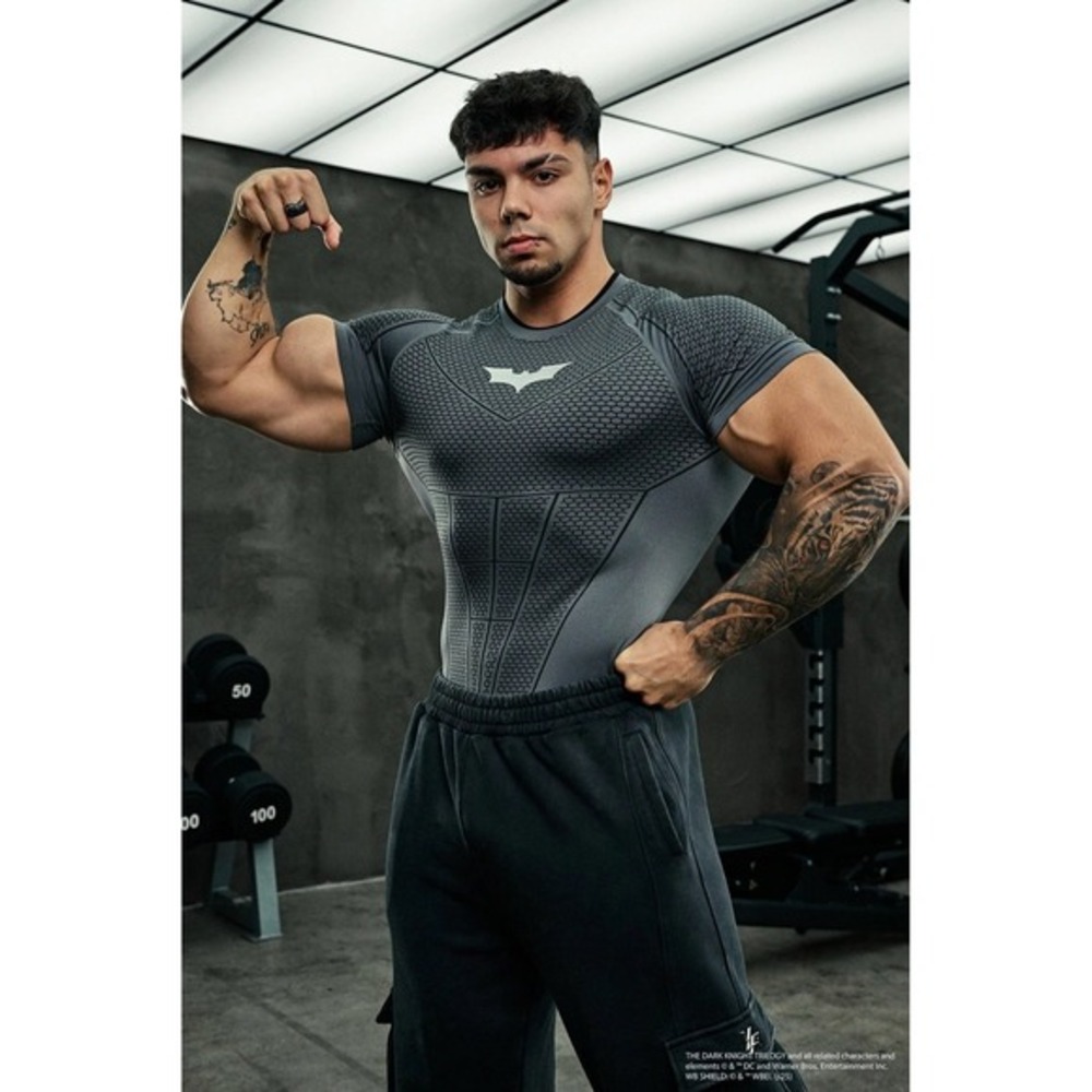 Young LA Batman Dark Grey Compression Tee (4259)‎ | 2XL  | OUT OF STOCK